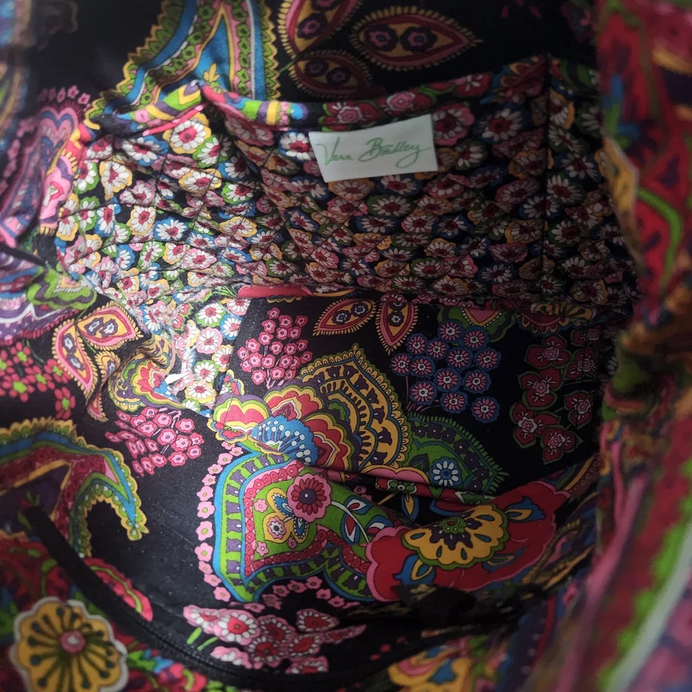 Vera Bradley Symphony in Hue Multi-Color Paisley Quilted Shoulder Hipster Bag.